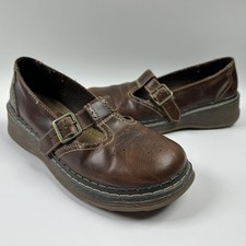 Airwalk Shoes Womens Size 7 Brown Mary Jane Buckle Strap Platform Clogs Casual