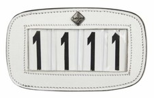 LeMieux Saddle Number Holder 4 Space Smart Leather Competition Pad Display White
