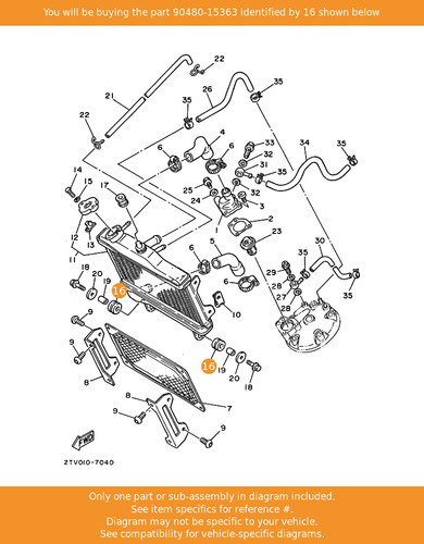Yamaha grommet 90480 - grommet,, 90480-15363
