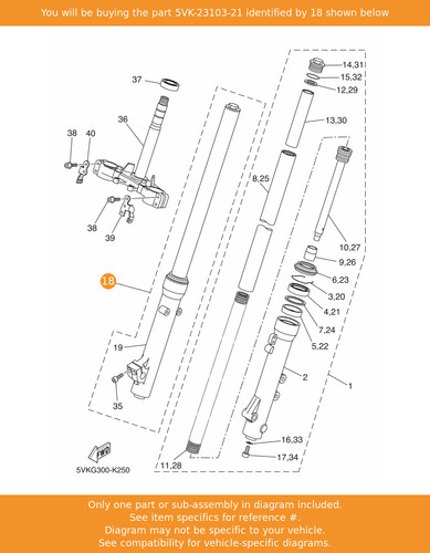 Yamaha front fork assy - front,