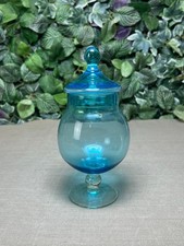 Blue Glass Lidded Apothecary