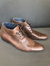 River Island Casual Brown leather Boots  Mens Size 42 UK 8 Lace Ups Small Heel