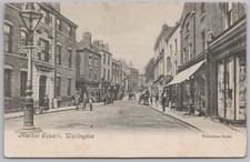 WELLINGTON Shropshire Market Square Postcard, Postmarked 1906
