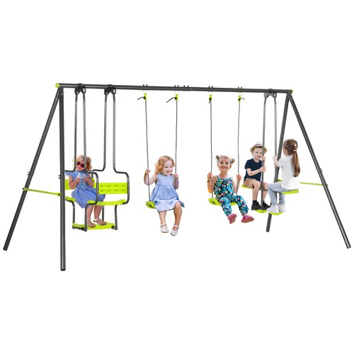 Outsunny garden swing set - swing, w/