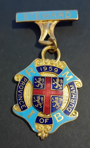1959 enamel steward medal pin - enamel,