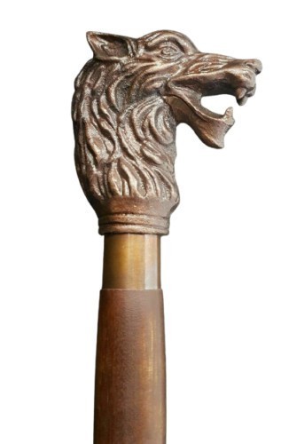 Nautical wooden wolf head - wolf,