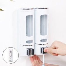 Soap Dispenser Wall Mounted Liquid Bathroom Hand Wash Shower Gel Shampoo Home