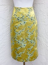 Oilily Light Green Asian Floral Knee Length Skirt A-line Size 36 US Size 6