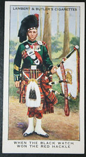 THE BLACK WATCH  Red Hackle   Vintage1939 Illustrated Card  EE21MS