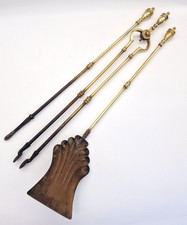 Antique Solid Brass Fire Irons
