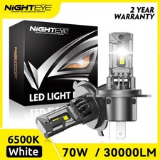 NIGHTEYE 2X H4 LED Headlight Bulbs Kit 70W 30000LM Hi-Lo Beam 6500K Super Bright