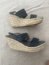 Russell and Bromley Woven Wedges Ladies Blue Sandals Size 7/40.