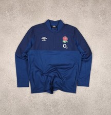 Umbro England National Team Rugby Training Jacket Fleece Jumper Blue Men's XL