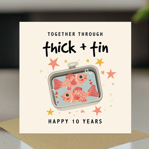 Happy 10th anniversary card - 10th,