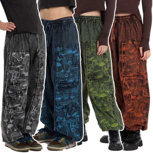 Unisex hippy mushroom trousers - mushroom,