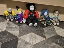 Porcelain Clowns x 5 Figurines