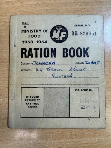 Ration book 1953 - ration, newark