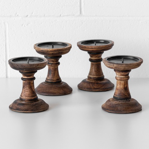 Set short wooden pillar - set, 4