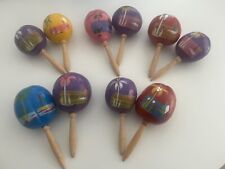 Maracas - musical instruments, mexican vintage style, handpainted