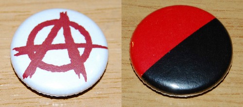 Anarchy symbol flag button - symbol,
