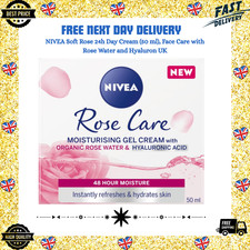 NIVEA Soft Rose 24h Day Cream (50 ml), Face Care with Rose Water and Hyaluron UK