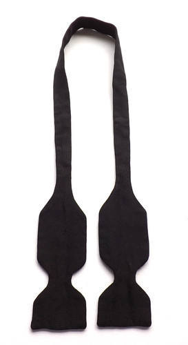 Vintage silk pique bow - silk,