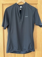 Black Road Cycling Top - Triban - Decathlon - Size L.  Back Zip Pocket.