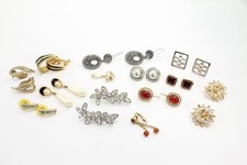 Signed Branded Earrings Clip On 1980s Monet Napier Sarah Coventry x 12