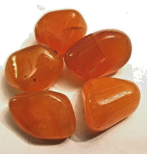 5 Carnelian Tumbled stones