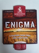 ROBINSONS brewery ENIGMA real ale beer pump clip badge front Cheshire