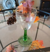 Vintage Green Stemmed Art Deco Sherry Glass