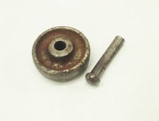 Vtg antique Singer treadle sewing machine base frame wheel roller w/ pin axle