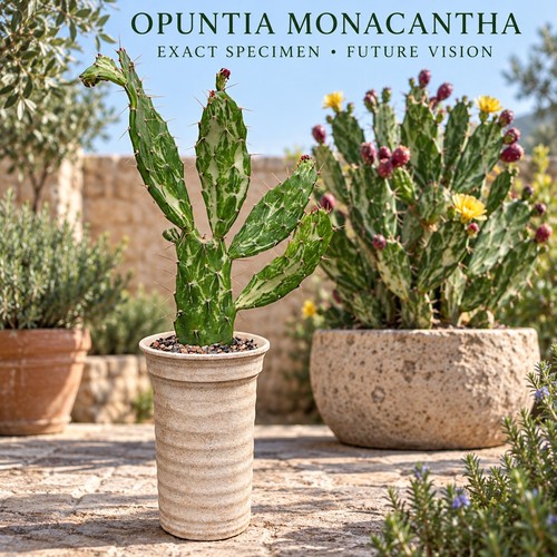 Established variegated opuntia - established,