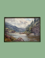 Antique 1904 Serene Watercolour Landscape Painting | Guildford, Surrey Framers