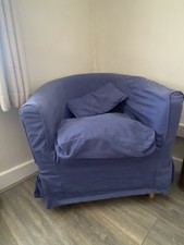 Ikea Tullsta Tub Chair With Blue Cover (replaceable)