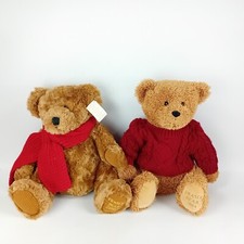2 x collectable seated Fraser bears 2002 & 2004 with scarf / jumper 34 to 36 cm