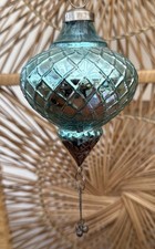 vintage christmas Kugel Aqua