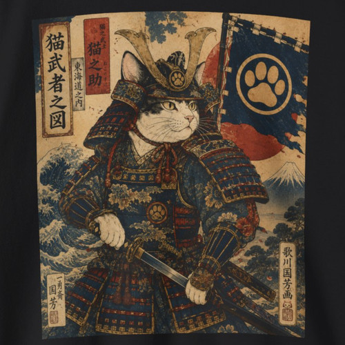 Japanese samurai cat - japanese,