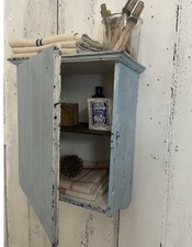 Fab Little Antique/ Vintage Old Scratch-Built Worn Wooden Cupboard