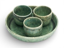 set of 3 Ruskin Pottery tonal