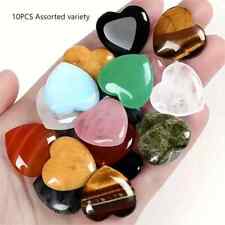 10x Heart Shape Stones Hand-Carved Natural Quartz Pocket Palm Healing Gemstone