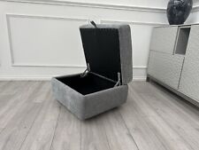 Furniture Village Comfort Story Grey Fabric Storage Footstool