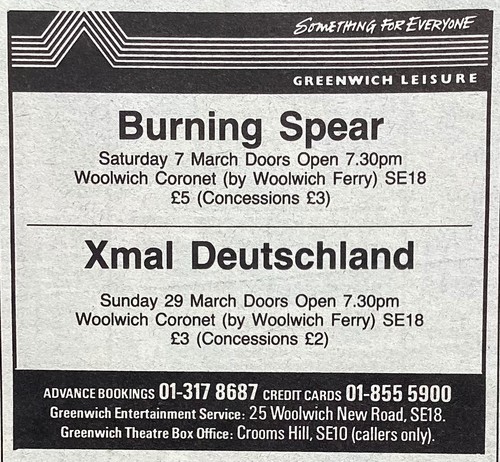 Xmal deutschland gig advert - deutschland, advert-
