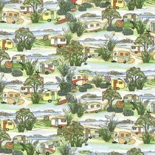 Fat quarter retro caravans - quarter,