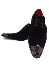 Mens Faux Suede Leather Metal