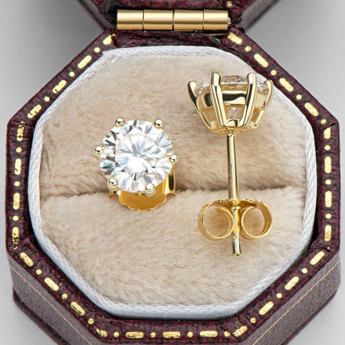 5ct earrings yellow gold - earrings,