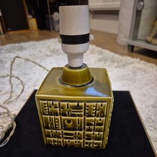 Rare 1960s Poole Pottery Helios lamp base in green designed by Robert Jefferson