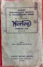 Norton Jubilee 250 Original Maintenance Manual & Instruction Book 1959-60