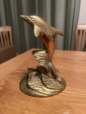 Beautiful vintage brass dolphin figurine / ornament