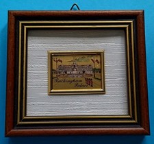 BUCKINGHAM PALACE 23 Kt GOLD LEAF ART PAINTING REPRODUCTION MINIATURE VINTAGE